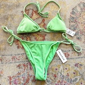 NWT Pacsun Light Green Velvet Bikini size Small